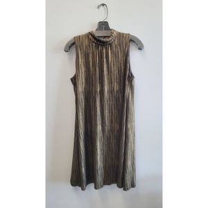 Tommy Hilfiger Womens Gold Metallic Mini Cocktail Party Dress 8 BHFO 1634